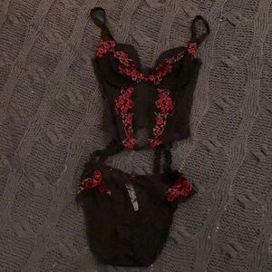 Two piece lace corset .